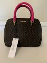 CALVIN KLEIN HAYDEN SIGNATURE TRIPLE COMPARTMENT CHAIN SATCHEL - NEW WITH TAGS