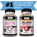 Biotin and Collagen Peptide Supplement Bundle for Hair Growth and Skin Health 