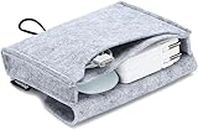 Portable Felt Storage Bag, Electronics Accessories Protective Case Pouch for MacBook Power Adapter, Mouse, Cellphone, Cables, SSD, HDD, Power Bank, Portable External Hard Drive, Grey