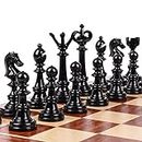 15" Metal Chess Sets for Adults Kids Checkers Game Set (2 in 1) with Black Silver Chess Pieces & Portable Folding Wooden Chess Board Travel Chess Sets Board Metal Staunton Chess Pieces, & Storage Box