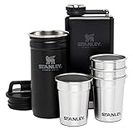 Stanley Stainless Steel Shot Glass and Flask Gift Set, Outdoor Adventure Pack with 4 Metal Shot Glasses, 8oz Whisky Flask, and Travel Carry Case, Best Outdoorsmen and Camping Gift for Men