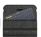 GREENSHEEP Felt Keyboard Sleeve For Logitech K380 Bluetooth Multi-Device Wireless Keyboard,Travel Sleeve Bag Case For Office-Dark Grey (Keyboard Not Included)Laptops