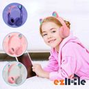 Wireless Headphones Cat Ear Bluetooth Over Ear Kids Headsets Foldable LED Lights