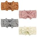 4 Pcs Baby Bows Headband, Baby Girl Headbands Bows Stretchy Nylon Newborn Head Bands,Toddler Hairbands and Bows Child Hair Accessories