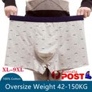 Mens Underwear Cotton Shorts Boxer Briefs Underwear Plus Size XL-9XL Breathable