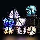 EXCECAR Wireless Charging DND Dice Set with Charging Box, Light Up Polyhedral Dice Set of D4 D6 D8 D10 D% D12 D20, 7PCS Glowing LED D&D Electronic Dice Set for RPG MTG Table Games