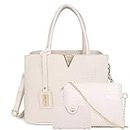 MARK & KEITH Women Faux Leather Croco Handbag Combo (Set of 3)_White
