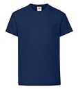 Fruit of the Loom Plain Childrens Navy T Shirt All Ages (Age 5-6)