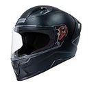 STUDDS Raider ISI Certified Full Face Helmet with Spoiler and Clear Visor (Black - L)