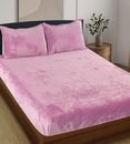 Super Soft Velvet Warm Flannel 190 GSM Luxurious Winter Bedsheets For Double Bed