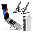 Laptop Stand Kamoon Portable Adjustable Tablet Computer Stand Aluminum Alloy Folding Laptop Stand Compatible MacBook Air Pro, HP More 10-15.6" Laptops & Tablet(Black)