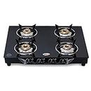 HORNBILLS PNG Premium 7MM Toughened Glass Cooktop Stainless Steel Manual Ignition Gas Stove 4 Brass Burners Heavy Pan Supports 2 Year Warranty By Hornbills Appliances