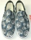 Vans Men's Classic Slip On Wireframe Skulls Blue Black White Shoes Size 9 NIB
