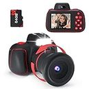 MOREXIMI Upgarded Kids Camera, 4K Digital Camera for Kids with Shutter AF, Rotable Zoom Lens, Video Camera Toy for 8-12 Years Old Boys Girls, Best Christmas Birthday Gifts, with 64G SD Card