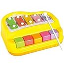 Webby 2 in 1 Baby Piano Xylophone Toy | 8 Multicolored Key | Preschool Montessori Educational Musical Learning Piano Cum Xylophone Toy for 1-3 Years Old Baby, Toddlers, Kids, Girls & Boys (Small)