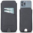Bayelon Multi Slim Leather Case for iPhone 14 Pro Max, 14 Plus, 13 Pro Max, 12 Pro Max, Samsung Galaxy S22 Plus, Google Pixel 6 Pro, Full Grain Leather Wallet Case with Card Slots (Floater Black)