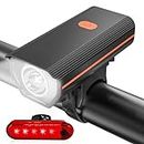 KUNHAK Rechargeable Bike Light, Ultra Bright Bicycle Light for Night Riding, Road Mountain Bike Accessories for Kids Adults -Bike Lights Front and Back Rechargeable