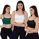 SHREE GANESH STORE Women Cotton Padded Wire Free Sports Bra Fitness Yoga and Gymwear, Fashionable Lifestyle, Outdoor Life, Free Size (Multicolor 4, Pack of 3), Size (34)