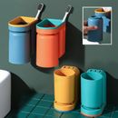 Toothbrush Holder Wall Mounted with Cup,Stick-on ToothbrushHolder for Bathroom