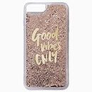 rance liguid sand glitter sparkle good vibes only back cover case cover for apple iphone 6/iphone 6s(rose gold)