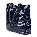 NEERA Chic Tote Stylish Hand Bags For Women Big Size - Oversized Ladies Purse Shopping bags For office Shiny Shoulder Handbag Best For Travel & Daily Use Trendy Design Tote Bags (Midnight Blue)