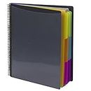 Smead Project Organizer, 24 Pockets, Grey with Assorted Bright Tabs, Tear Resistant Poly, 1/3-Cut Tabs, Letter Size (89206)