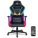 Lethal Black Gaming Chair - Ergonomic Chair Gaming with RGB Light, Luxurious Velvet Fabric, 3D armrest, Neck & Lumbar Support| Ideal Gaming Chair for Long Sitting Hours