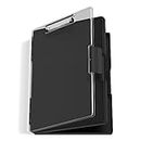 Hongri Clipboard with Storage, Folder Nursing Clipboards Side Opening, Heavy Duty Dual Compartment Storage Box, Smooth Writing for Work, Office Supplies, School Supplies(Black) SC-A4-04-Black