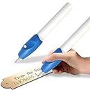 Naitik Creation Plastic Name Writing Power Engraving Pen Etching Carving It Engraver Machine Electric with Tool Nib for Glass Wood, Metal, Jewellery (White & Blue)