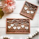 Personalized Wooden Family Tree Sign With Hanging Hearts
