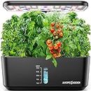 Indoor Garden Hydroponics Growing System: 10 Pods Plant Germination Kit Aeroponic Vegetable Growth Lamp Countertop with LED Grow Light - Hydrophonic Planter Grower Harvest Veggie Lettuce, Black