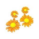 Daisy Earrings Flower Earrings for Women Y2k Acrylic Flower Earrings,Vintage Daisy Flower Dangle Earrings Wild Lily Petals Hawaii Floral Earrings (orange)