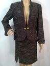 Vintage Exclusive Mary Kay Black/Gold Metallic Tweed Director's Suit Set Size 8