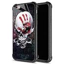CARLOCA Compatible with iPhone 6S Case,iPhone 6 Cases for Boys Men, Red Palm and Skull Pattern Design Shockproof Anti-Scratch Case for iPhone 6/6S 4.7 inch Red Palm and Skull