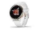 Garmin Venu 2S, Smaller-sized GPS Smartwatch with Advanced Health Monitoring and Fitness Features, Rose Gold Bezel with White Case and Silicone Band