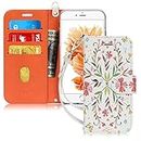 FYY Luxury PU Leather Wallet Case for iPhone 6 Plus/6s Plus, [Kickstand Feature] Flip Phone Case Protective Cover with [Card Holder] [Wrist Strap] for Apple iPhone 6 Plus/6s Plus 5.5" Spring