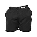 Mens Summer Shorts with Pockets Casual Elasticated Waist Gym Swimming Mesh Lined Holiday Regular Short Black Small Only