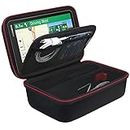 BOVKE Hard GPS Case Compatible With 6 - 7 Inch Garmin DriveSmart 65 / 61 LMT-S, Nuvi 2797LMT GPS Navigator System, Extra Space fit Car Charger, Portable Friction Mount, USB Cable, Black + Inside Black