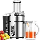 CASABREWS Juicer Machine, 1300W 5 Speeds Centrifugal Juicer Extractor with Large 3.2" Feed Chute for Whole Vegetables and Fruits, Stainless Steel Juicer Maker with LCD Screen, Gift for Mom Women Wife