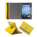 Fastway Rotating Leather Flip Case for Amazon Fire HD 10 Tablet Cover Stand Yellow