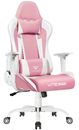 Pink Cute Kawaii Gaming Chair For Girls Women Office Adjustable Back Leather