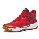 AND1 Revel Mid Men’s Basketball Shoes, Indoor or Outdoor Basketball Sneakers for Men, Street or Court, Sizes 7-16, Red, 10.5 Women/9 Men