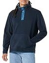 Amazon Essentials Men's Snap-Front Pullover Polar Fleece Jacket, Navy, XL