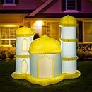 JAK MUSLIM HOLIDAY SHOP Jak Inflatable Muslim Holiday Outdoor Decorations and Holy Celebration Decor with LED Lights, Celebrate Fasting, Introspection, Prayer (Mousqe) (Infla4)
