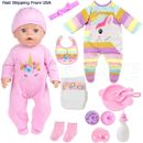 Baby Doll Accessories Feeding and Caring Set for 14-18 Inch Doll Clothes Pretend