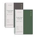 EMSHOI Graph Paper Spiral Notebook 7.48" x 10.15" - B5 Graph Paper Notebook, 2 Pack 320 Pages 100gsm Thick Grid Paper, Plastic Hardcover Journals for Writing Engineering Graphing Work School Supplies
