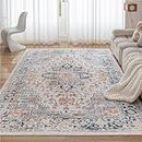 CHOSHOME Rugs Living Room Large Washable Short Pile Area Rugs for Living Room Modern Rug Vintage Classic Rugs Non Slip Boho Rug for Bedroom Machine Washable Rug Faux Wool Multicolour Rug 200x290CM