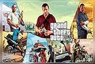POSTERNEST Grand Theft Auto V (GTA-5) - Video Game Poster Matte Finish Paper Print Unframed 12 x18 Inch (Multicolor) - K953