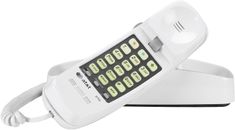 AT&T Telephone Push Button Corded Desk Wall Mount Home Trimline Phone White