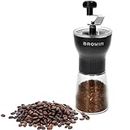 Browin 320500 Manual coffee grinder with an adjustable ceramic millstone,Black, Transparent